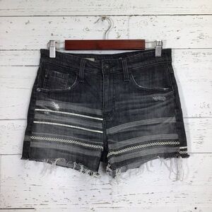 AG Adriano Goldschmied The Sadie High Rise Denim Jean Shorts Embroidered​​​​​​